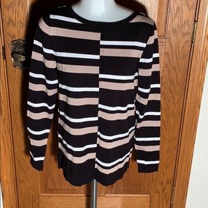 Striped smooth knit sweater